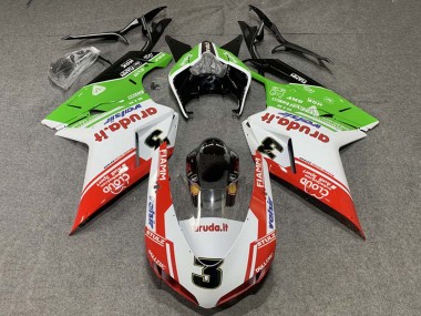 Carenados Moto Ducati 848/1098/1198 2007-2014 - Blanco Rojo Verde Valsir 3