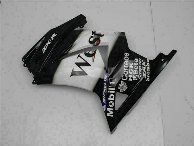 Carenados Moto Kawasaki EX250 2008-2012 - Negro Brillante Blanco West