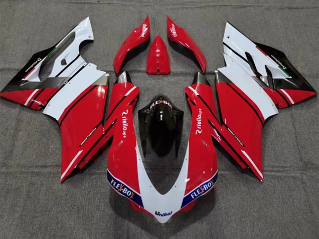 Carenado Moto Ducati 959/1299 2015-2020 - Blanco Rojo Negro Brillante Unibat Flex-Box