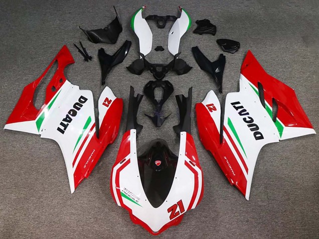 Carenados Moto Ducati 959/1299 2015-2020 - Blanco Rojo Verde Negro Brillante 21