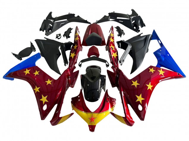 Carenados Moto Honda CBR500R 2013-2015 - Rojo Azul Amarillo Estrella