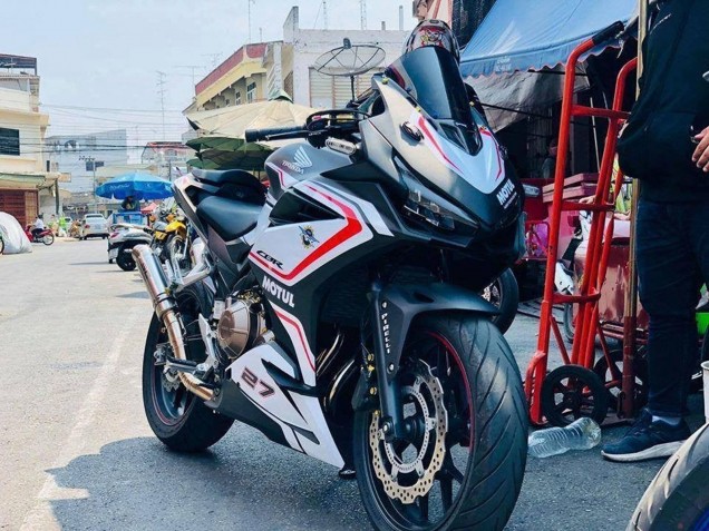 Carenados Moto Honda CBR500R 2016-2018 - Blanco Rojo Negro Mate