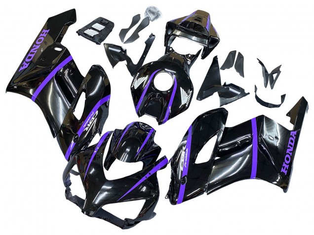 Carenados Moto Honda CBR1000RR 2004-2005 - Negro Brillante Púrpura Raya