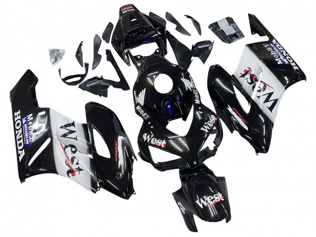 Carenados Moto Honda CBR1000RR 2004-2005 - Negro Brillante Blanco West