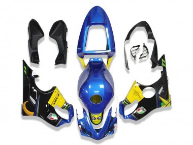 Carenados Moto Honda CBR600 F4i 2001-2003 - Azul Amarillo Negro Brillante Tiburón