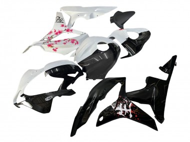 Carenados Moto Honda CBR600RR 2007-2008 - Blanco Cherry Blossom Negro Brillante Dividir