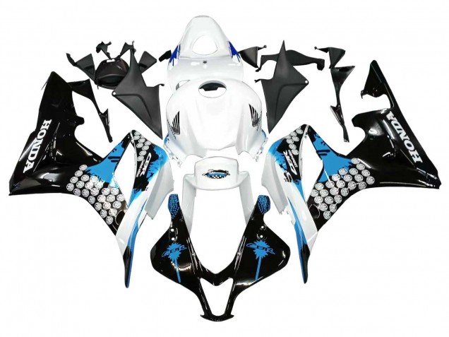 Carenados Moto Honda CBR600RR 2007-2008 - Blanco Azul Claro Negro Brillante