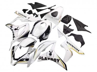 Carenado Moto Honda CBR600RR 2007-2008 - Blanco Oro Negro Brillante Playboy