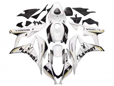 Carenado Moto Honda CBR600RR 2007-2008 - Blanco Oro Negro Brillante Playboy