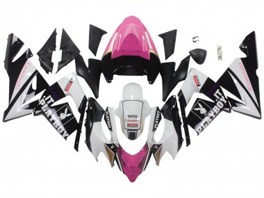 Carenados Moto Kawasaki ZX10R 2004-2005 - Negro Rosa Blanco Playboy Motul