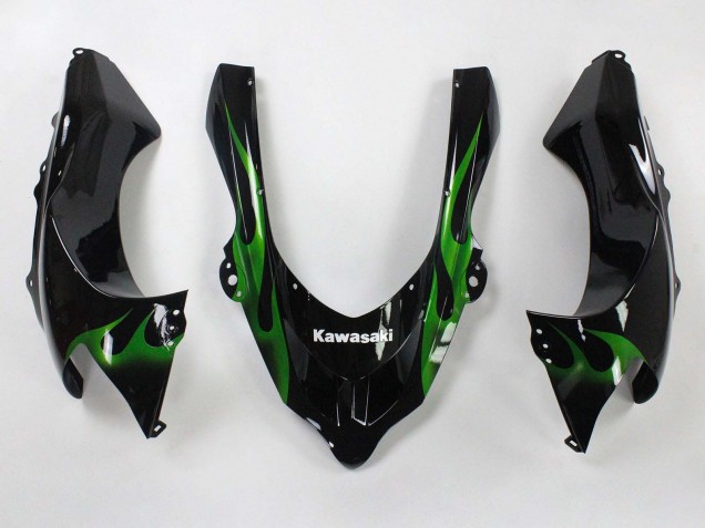 Carenados Moto Kawasaki ZX10R 2004-2005 - Negro Verde Llama Ninja