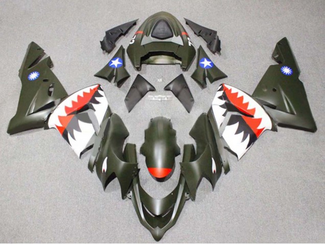 Carenados Moto Kawasaki ZX10R 2004-2005 - Plata Negro Ninja