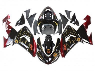 Carenados Moto Kawasaki ZX10R 2006-2007 - Negro Rojo Oro BACARDI
