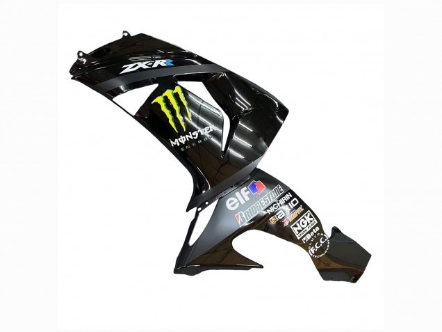 Carenados Moto Kawasaki ZX10R 2006-2007 - Gris Amarillo Negro Brillante Monstruo Elf