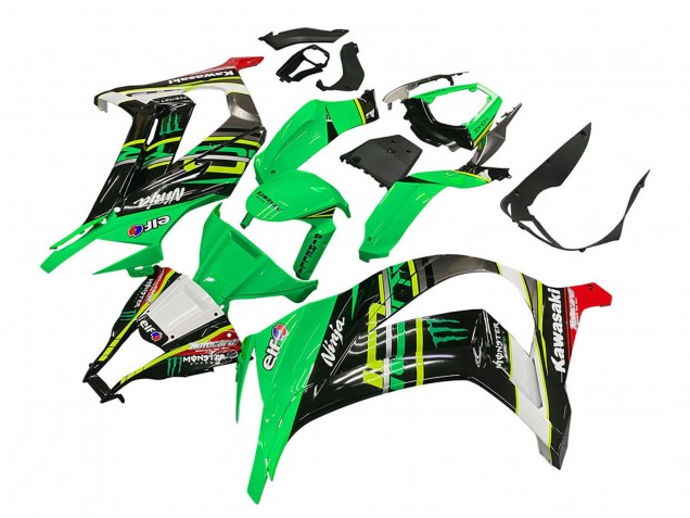 Carenados Moto Kawasaki ZX10R 2011-2015 - Verde Amarillo Negro Blanco Elf Monstruo