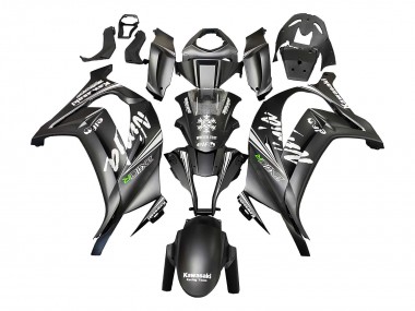 Carenados Moto Kawasaki ZX10R 2011-2015 - Negro Mate Verde Elf