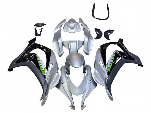 Carenado Moto Kawasaki ZX10R 2016-2020 - Plata Verde Negro