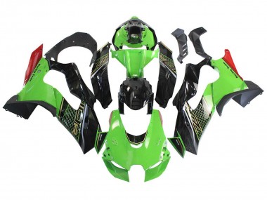 Carenado Moto Kawasaki ZX10R 2021-2025 - Verde Negro Rojo Honeycomb