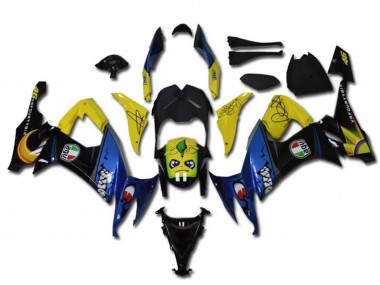 Carenados Moto Kawasaki ZX10R 2008-2010 - Amarillo Negro Azul Tiburón