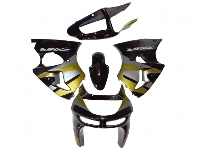 Carenados Moto Kawasaki ZX6R 1998-1999 - Negro Brillante Plata Amarillo