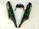 Carenado Moto Kawasaki ZX14R ZZR1400 2006-2011 - Negro Brillante Verde Llama