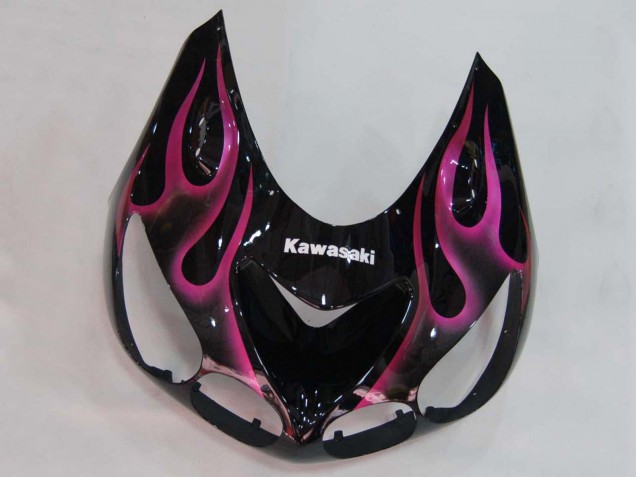 Carenados Moto Kawasaki ZX14R ZZR1400 2006-2011 - Negro Brillante Rojo Rosa Llama