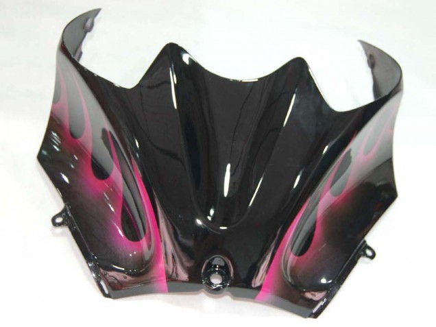 Carenados Moto Kawasaki ZX14R ZZR1400 2006-2011 - Negro Brillante Rojo Rosa Llama