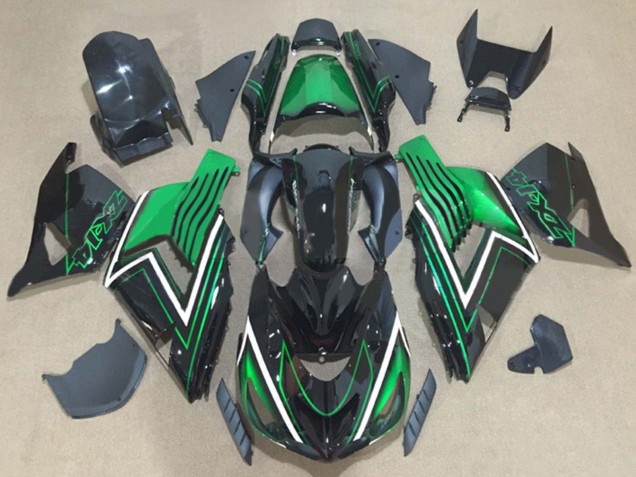 Kits Carenado Moto Kawasaki ZX14R ZZR1400 2006-2011 - Verde Negro Brillante