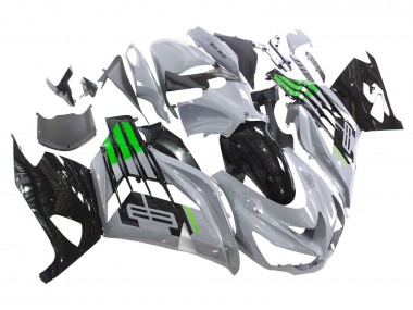 Carenados Moto Kawasaki ZX14R ZZR1400 2012-2024 - Gris Verde Negro