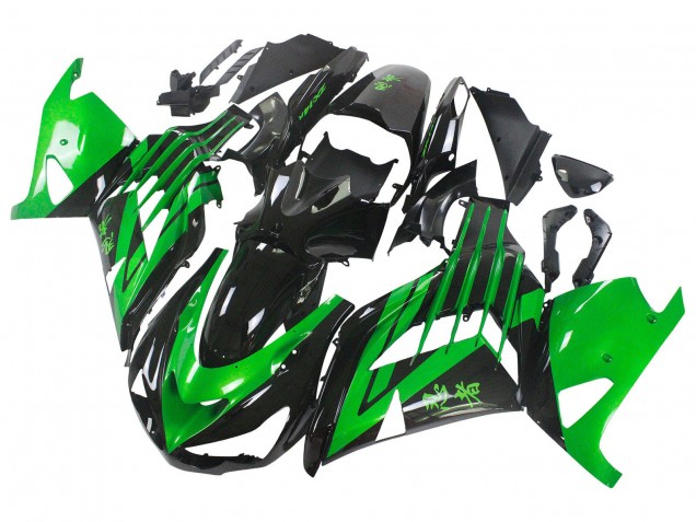 Kits Carenado Moto Kawasaki ZX14R ZZR1400 2012-2024 - Verde Negro Brillante
