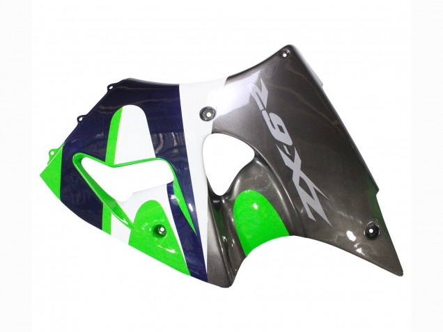 Carenados Moto Kawasaki ZX6R 1998-1999 - Verde Blanco Azul Oscuro Plata