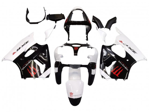 Carenados Moto Kawasaki ZX6R 2000-2002 - Blanco Negro Rojo Monstruo
