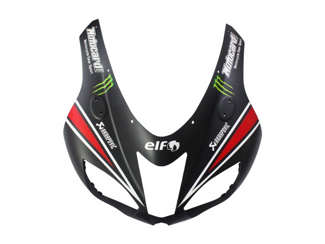 Carenados Moto Kawasaki ZX6R 2007-2008 - Negro Blanco Rojo Blanco Nieve Calcomanía Ninja Elf