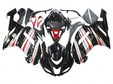 Carenados Moto Kawasaki ZX6R 2007-2008 - Negro Plata Rojo Ninja