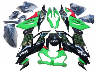 Carenados Moto Kawasaki ZX6R 2009-2012 - Rojo Negro Brillante Honeycomb