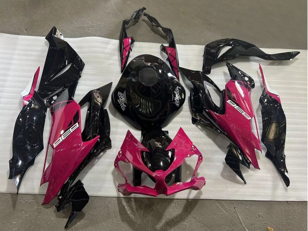 Carenados Moto Kawasaki ZX6R 2019-2022 - Negro Brillante Rosa Ninja