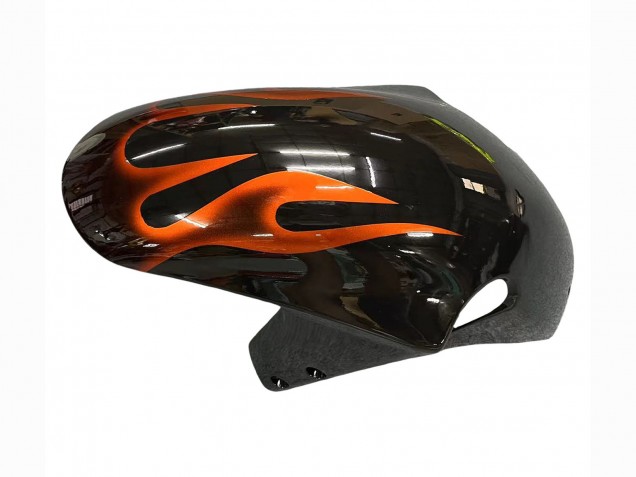 Carenados Moto Suzuki GSXR1000 2000-2002 - Negro Brillante Naranja Llama