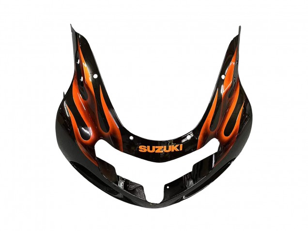 Carenados Moto Suzuki GSXR1000 2000-2002 - Negro Brillante Naranja Llama
