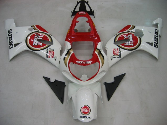 Carenados Moto Suzuki GSXR1000 2000-2002 - Blanco Rojo Lucky Strike