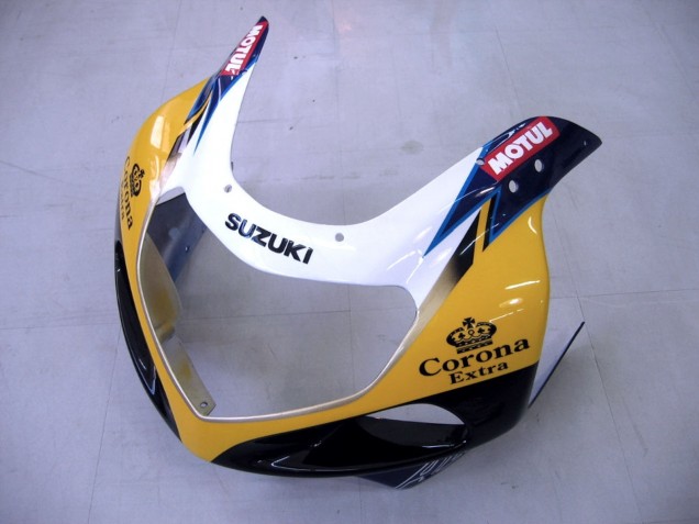 Carenados Moto Suzuki GSXR1000 2000-2002 - Amarillo Azul Oscuro Blanco Motul Corona