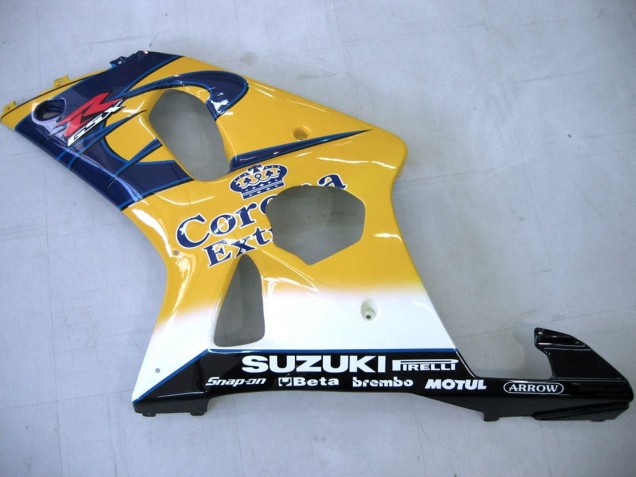 Carenados Moto Suzuki GSXR1000 2000-2002 - Amarillo Azul Oscuro Blanco Motul Corona