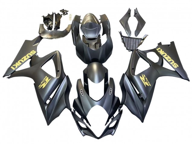 Carenados Moto Suzuki GSXR 1000 2007-2008 - Negro Mate Oro Calcomanía