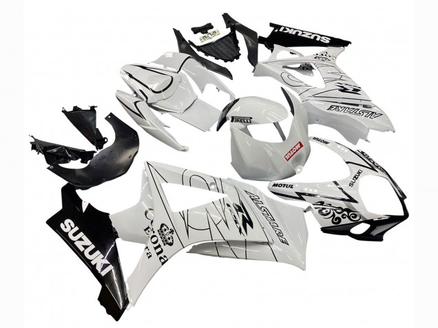 Carenados Moto Suzuki GSXR 1000 2007-2008 - Blanco Negro Alstare Corona Motul