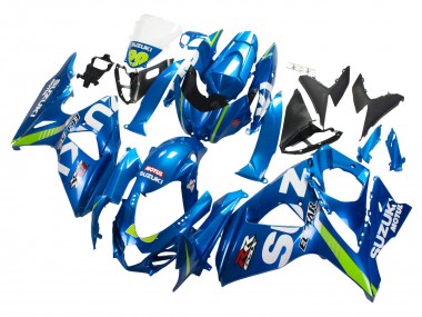 Carenados Moto Suzuki GSXR 1000 2009-2016 - Azul Claro Verde Motul 29 Ecstar