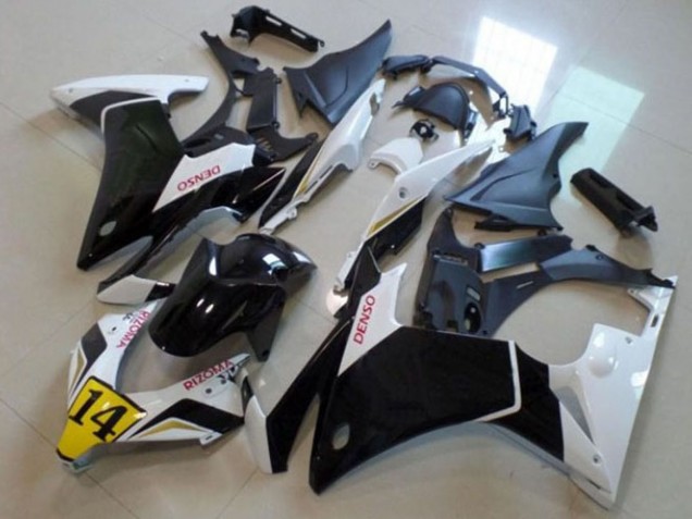 Carenados Moto Honda CBR500R 2013-2015 - Blanco Amarillo Negro Brillante DENSO