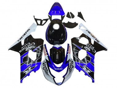 Carenado Moto Suzuki GSXR 600 / GSXR 750 2004-2005 - Blanco Azul Negro Corona Motul