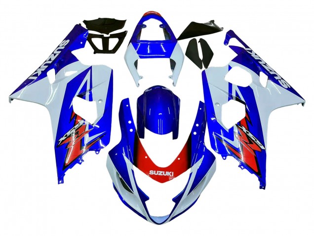Carenado Moto Suzuki GSXR 600 / GSXR 750 2004-2005 - Blanco Azul Rojo