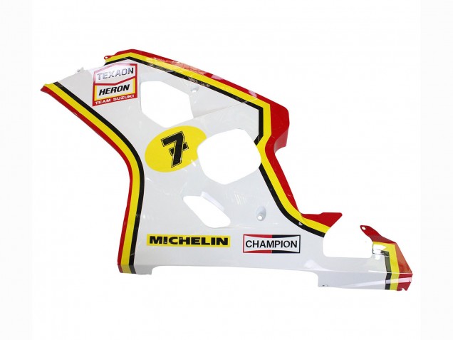 Carenados Moto Suzuki GSXR 600 / GSXR 750 2004-2005 - Blanco Rojo Amarillo Michelin Texaon Heron 7