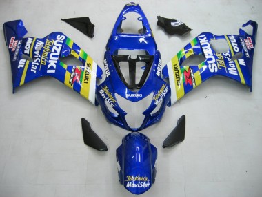 Carenados Moto Suzuki GSXR 600 / GSXR 750 2004-2005 - Azul Blanco Amarillo Verde Telefumica Motul MoviStar