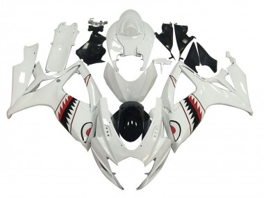 Carenados Moto Suzuki GSXR 600 / GSXR 750 2006-2007 - Blanco Rojo Negro Tiburón